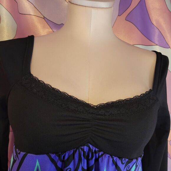 Golds Infinity Gyaru Gal Style Dress Women's Small Long Sleeve Purple Rare Japan - Picture 7 of 12